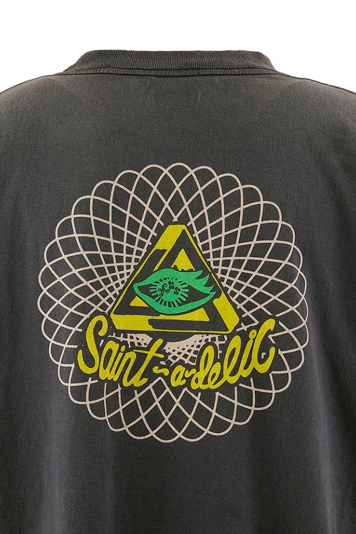 SAINT Mxxxxxx SS TEE/SAINT MX6/BLK Little devil bee distressed TEE, washed black S-XL OE yarn tube fabric, no side seams, Assute garment dyeing, heavy washing, water fading, old hole treatment, correct version, original consistent main mark/wash mark/cherub mark, original consistent printing restoration, distressed treatment, top purchasing agent level
